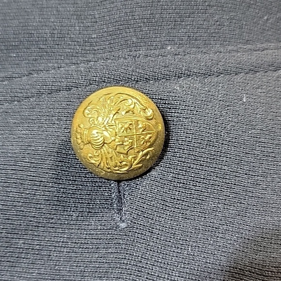 Vintage Bloomie’s Dana Buchman Fine Wool Navy Duster Jacket w/Gold Buttons - Picture 6 of 8